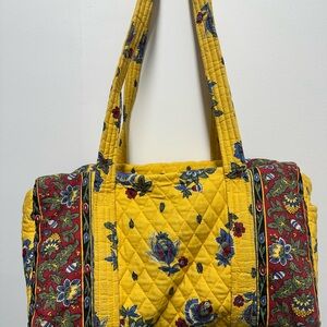 Vintage Vera Bradley Floral Quilted Tote Bag - Yellow and Red